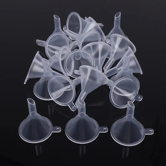 100pcs/lot Plastic Small Funnels For Perfume Mini Liquid Oil Funnels Kitchen Gadget Empty Bottle Packing Tools