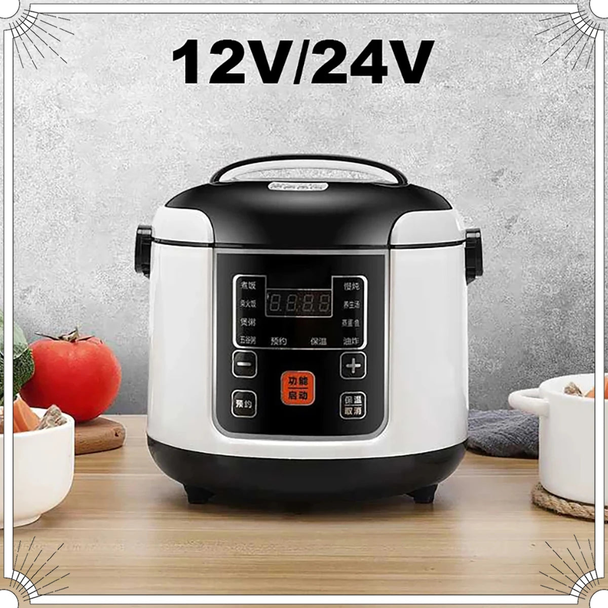 Portable Car Rice Cooker 2L Electric Truck Multi-Cooker Soup Porridge Cooking Food Steamer Electric Lunch Box 12V or 24V Imagem principal do produto