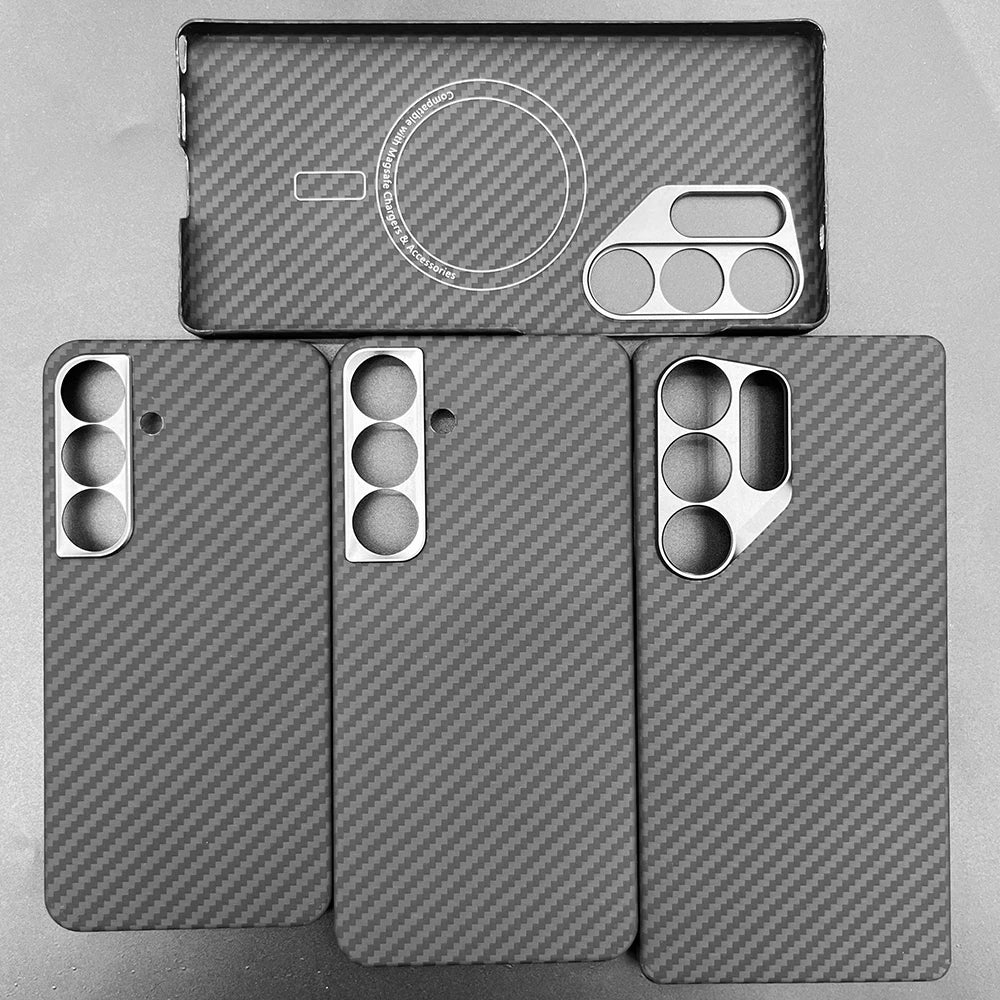 Carbon Fiber Case For Samsung Galaxy S25 Ultra/S25+/S25/S25 Edge Lens Camera Protection Aramid Fiber Cover Lightweight Slim Case