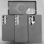 Carbon Fiber Case For Samsung Galaxy S25 Ultra/S25+/S25/S25 Edge Lens Camera Protection Aramid Fiber Cover Lightweight Slim Case