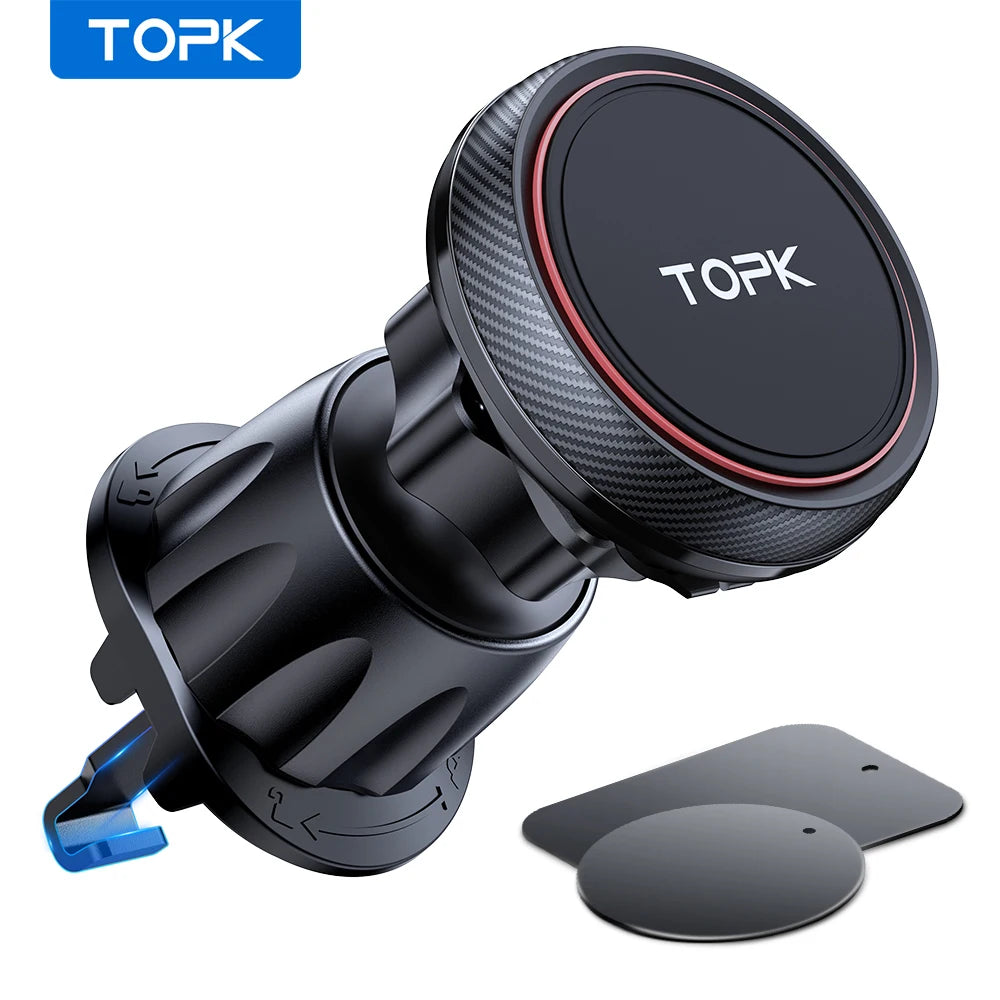 TOPK Magnetic Car Phone Mount in Car Phone Holder Air Vent Magnetic, 6 N52 Magnets Universal Mobile Phone Holders for iPhone 15 Imagen principal del producto