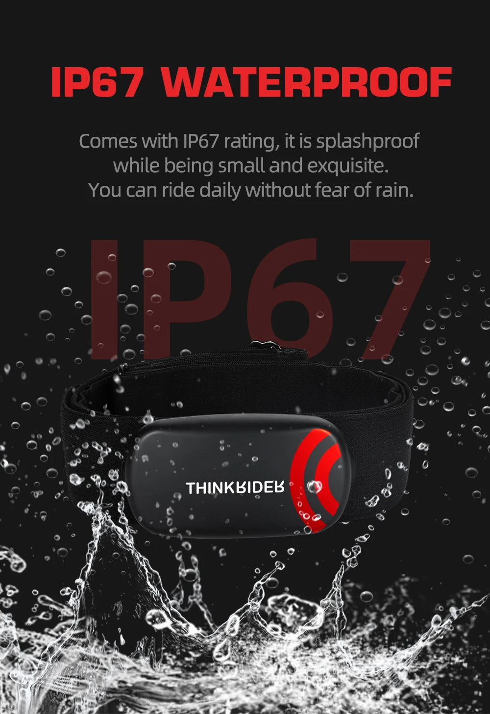 ThinkRider Heart Rate Monitor Chest Strap ANT+ BLE 4.0 Fitness Sensor Compatible Belt Wahoo Polar Garmin Connected Cycl