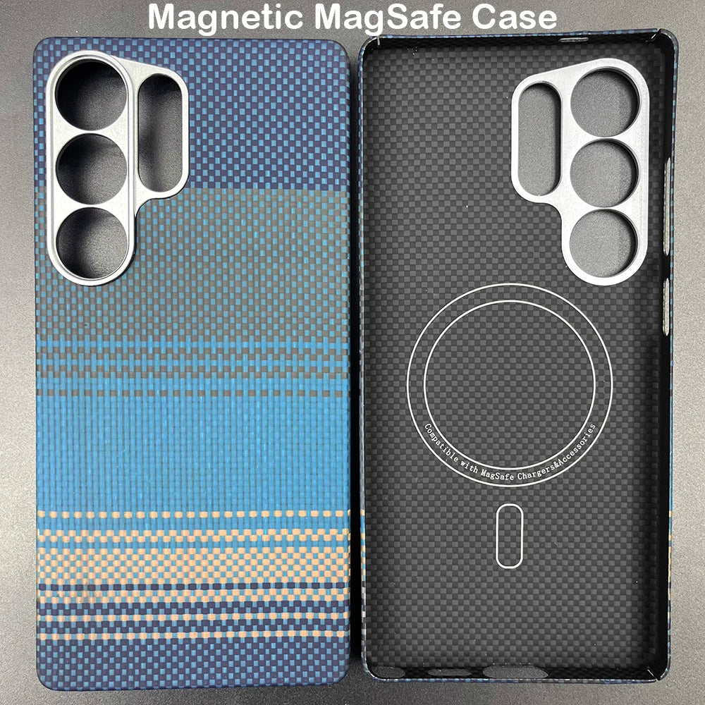 Carbon Fiber Case For Samsung Galaxy S25 Ultra/S25+/S25/S25 Edge Lens Camera Protection Aramid Fiber Cover Lightweight Slim Case