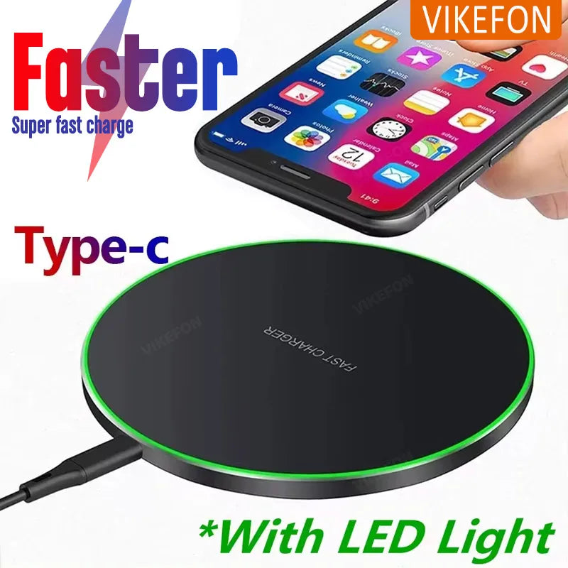 Wireless Charger Mobile Phone Chargers Pad Stand For iPhone 16 15 14 13 12 11 Pro Max Samsung Xiaomi Fast Charging Dock Station Image principale du produit