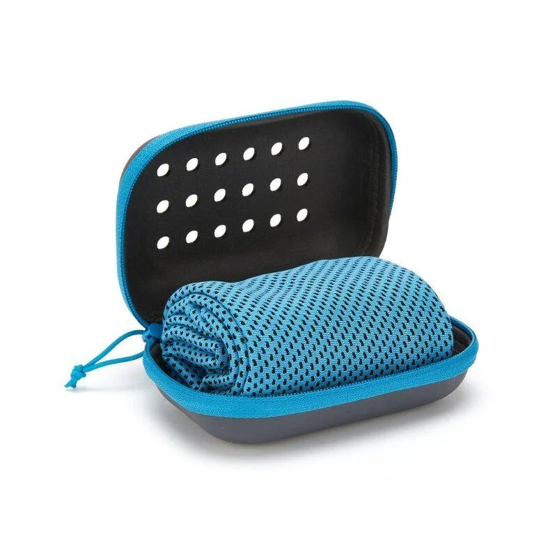 Quick Drying Cooling Towel Soft Breathable Chilly Sweat Absorption Cold Towel with Storage Box Sports Running Yoga Gym Club
