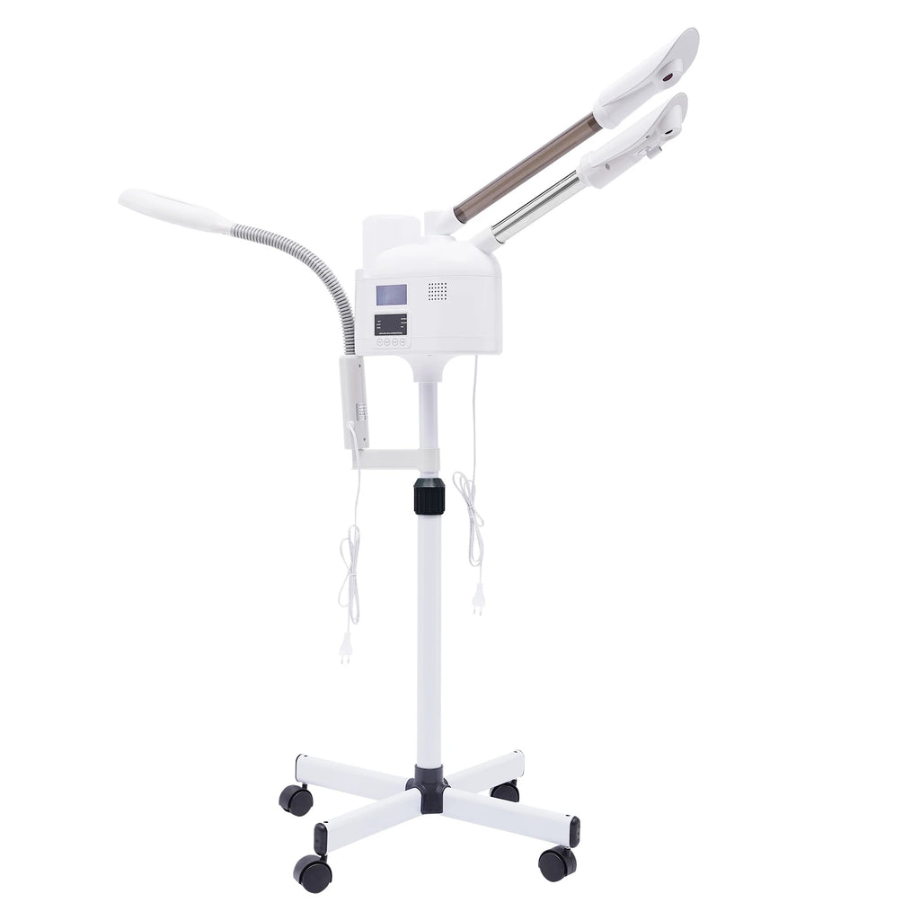 3-in-1 Facial Steamer Beautician Steamer Deep Cleaning w/Hot and Cold Nozzle LED Magnifying Lamp Beauty Salon Spa