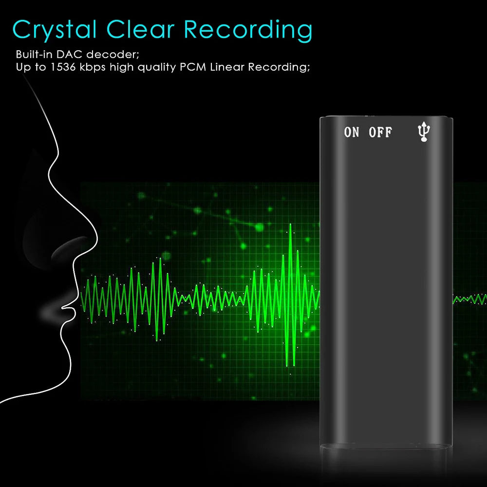 High Quality 3-in-1 Mp3 Player Professional Voice Digital Audio Mini Voice Recorder 192Kbps Recording WAV for Study Meeting Use
