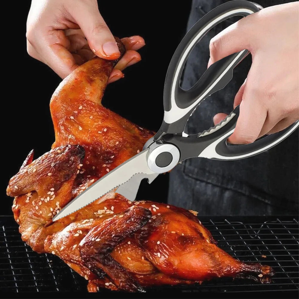 Multifunctional Scissors Kitchen Stainless Steel Scissors Chicken Bone Meat Fish Killing Dedicated Household Gadgets Scissors Imagen principal del producto