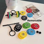 New Barbell Keychain DlY Silicone Dumbbell Keychain Gym Gifts for Gym Lovers Fitness Trainer Gift Backpack Car Key Pendant