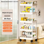 5-layer Multi-function Multifunctional Rolling Storage Cart,Open Shelves for Living Spaces Book Display,Ideal ForKitchen,Bedroom