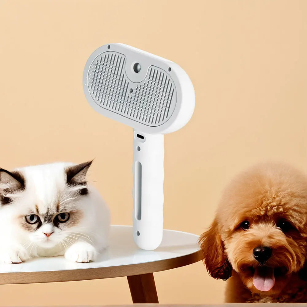 3 in 1 Cat Steam Brush Cat Grooming Brush with Release Button Cat Brush Pet Hair Cleaning Brush Comb for Cats Dogs Small Animals