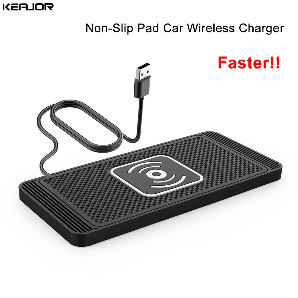 Car Wireless Charger Silicone Non-Slip Pad for iPhone 15 14 13 12 Samsung S24 S23 Xiaomi Car Phone Fast Induction Charging Pad Imagen principal del producto