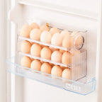 Kitchen Large Capacity Egg Fridge Storage Box - Portable Multi-Layer Egg Tray Organizer, Auto Opening/Closing Egg Holder