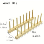 Wooden Dish Drainer Rack Kitchen Dishes Stand Plate Dish Drying Rack Pot Lid Racks Kitchen Organizer Drying Cups Display Shelf