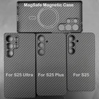 Carbon Fiber Case For Samsung Galaxy S25 Ultra/S25+/S25/S25 Edge Lens Camera Protection Aramid Fiber Cover Lightweight Slim Case
