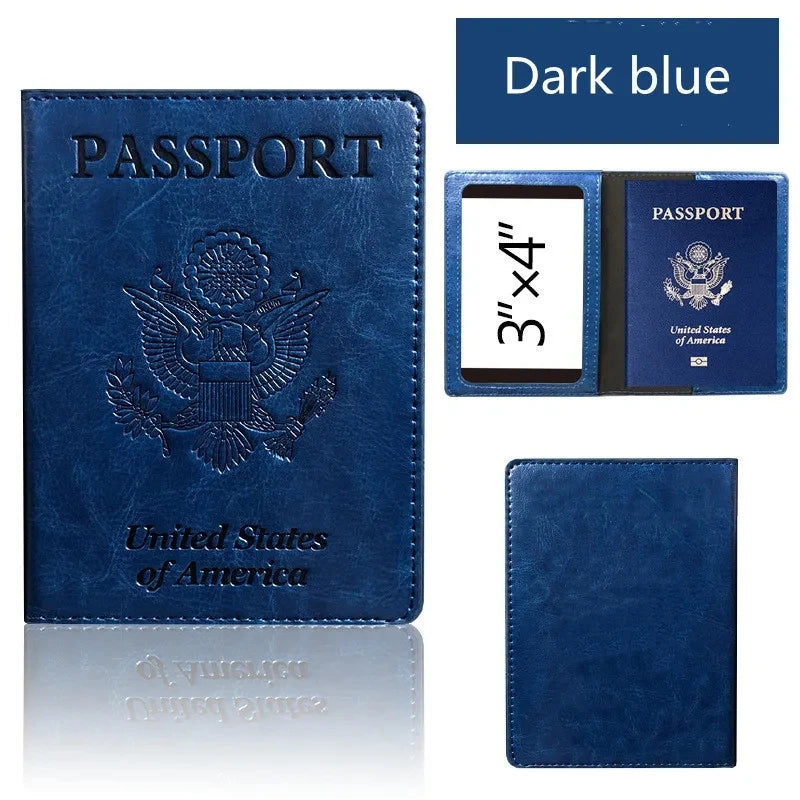 Passport Holder Cover Wallet Travel Essentials RFID Blocking Leather Card Case International Travel Must Haves Travel Accessorie Imagem principal do produto
