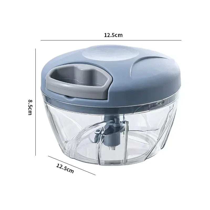 500/900ML Rope Grinder Vegetable Cutter Kitchen Garlic Puller Minced Garlic Chili Fruit Puree Garlic Mixer Rotary Food Processor