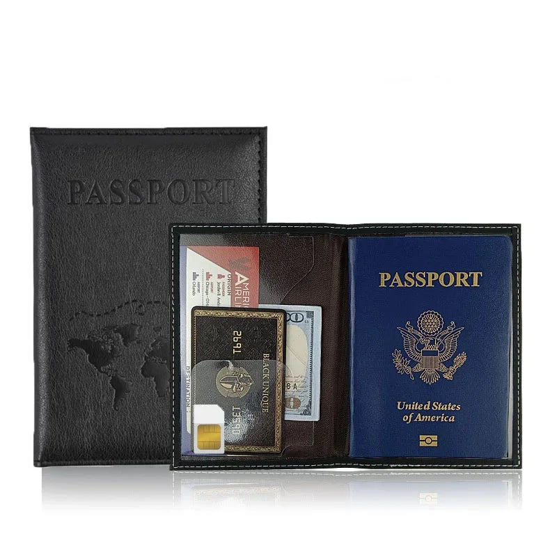 Passport Holder Wallet Cover Travel Essentials Pu Leather Card Case International Travel Accessories for Women/Men Main image