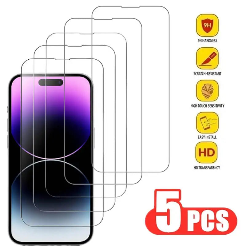 Tempered Glass for iPhone 14 Pro 15 16 17 13 12 11 pro max screen protector for iphone 15 pro mica for iphone 13 14 pro glass Imagen principal del producto