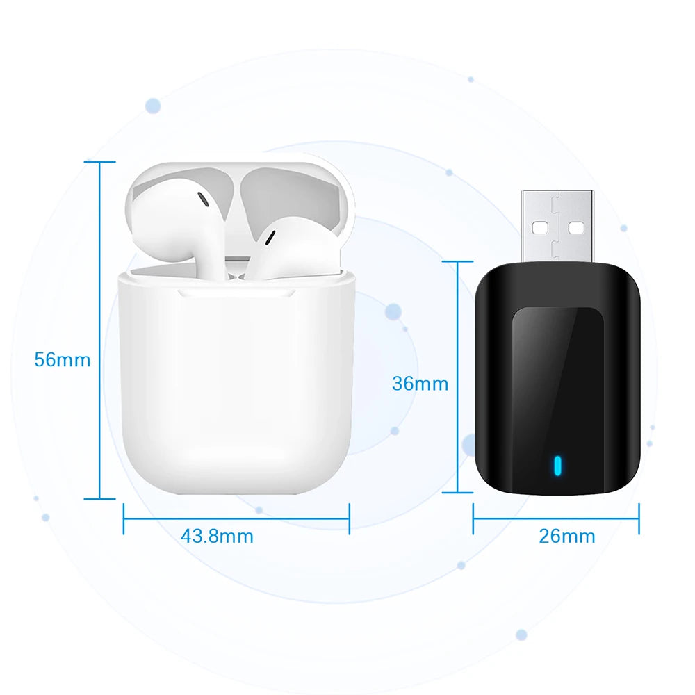 2 in 1 AI Box Mini Adapter Wired to Wireless Carplay&Android Auto Compatible with 99% of Cars Plug and Play WiFi Smart Dongle