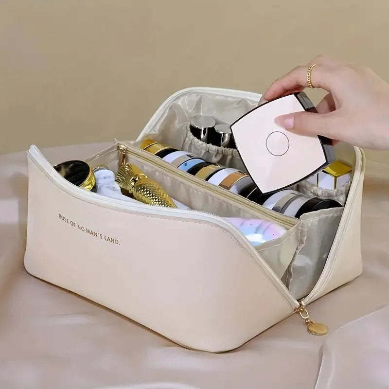 Large Capacity Makeup Bag Waterproof Cosmetic Bag Layered Storage Travel Toiletry Organizer for Cosmetics Skincare