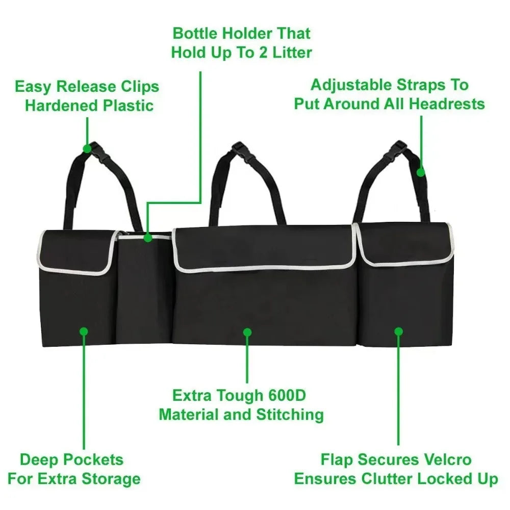 Versatile Oxford Cloth Car Trunk Storage Bag Rear Seat Back Hanging Vehicle Organizer Box for Automobile Interior