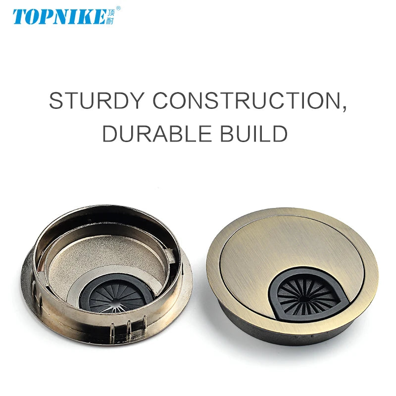 50/53/60mm Office Table Wire Hole Covers Computer Desk round metal decoration box Furniture Hardware Fittings