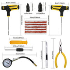 Auto Tire Repair Kit - Puncture Plug Tools, Tyre Puncture Emergency Kit for Universal Tires, with Stirring Glue Repair Tool