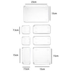 7PCS/Set Desk Drawer Organizers Set Plastic Bathroom Storage Makeup Organizer Clear Transparent Storage Box Drawer Organizer