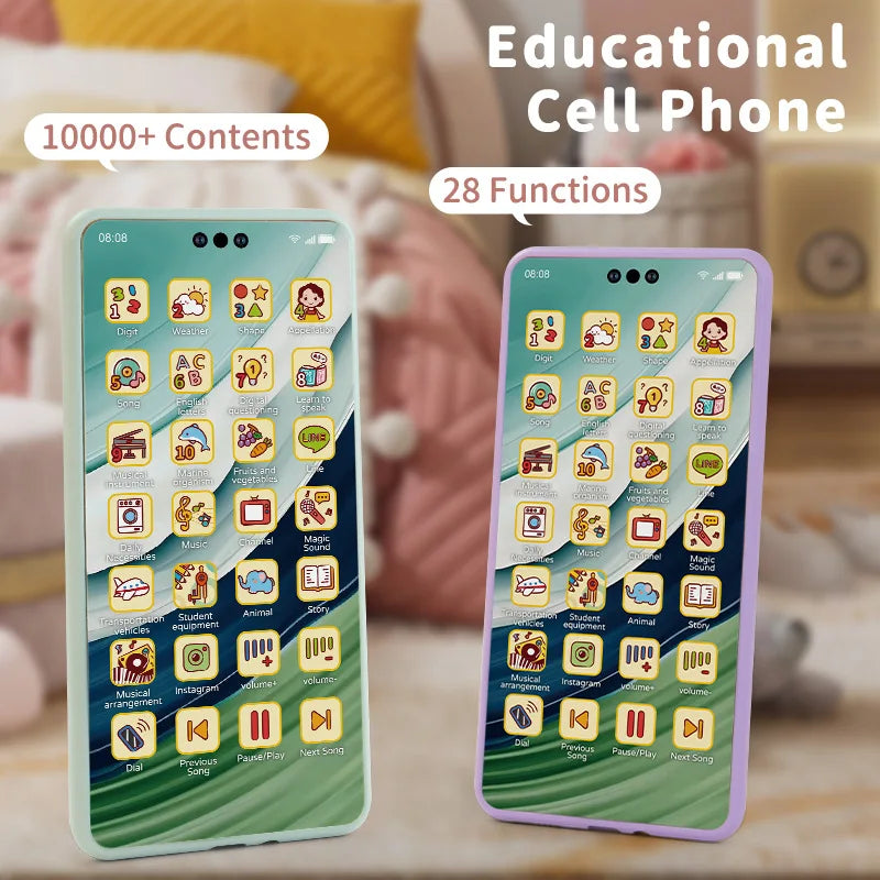 Kids Smart Simulation Phone Toy Rechargeable Touchscreen Early Education Learning Machine Light Music Educational Toy Imagen principal del producto