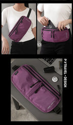 Travel Money Belt Waist Bag Waterproof RFID Blocking Anti-Theft Passport Holder Hidden Pocket Secure Waist Pouch Fanny Pack for
