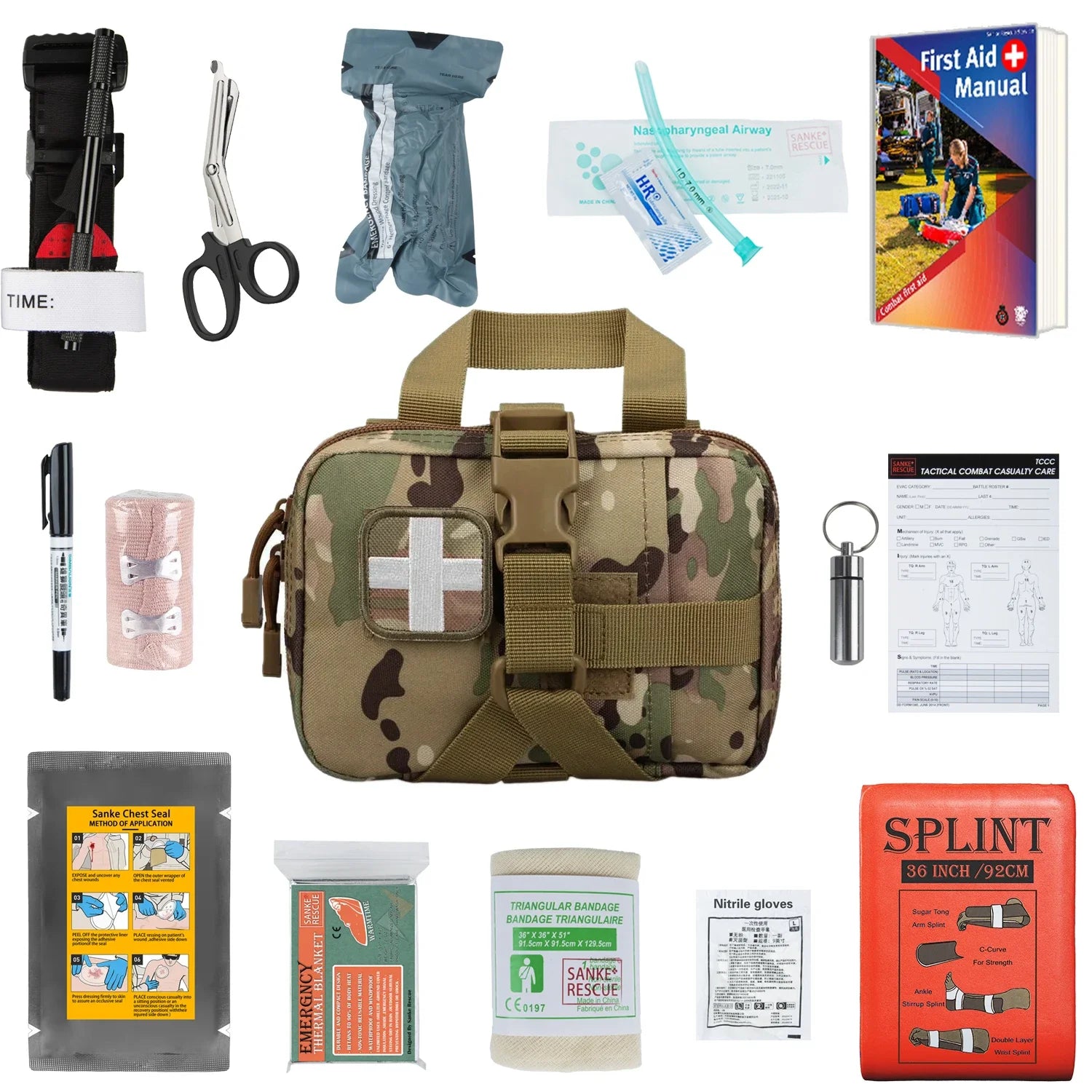 IFAK Trauma Kit First Aid Pouch Emergency Tourniquet Chest Seal Survival Gear and Equipment with Molle Car Travel Hiking Imagen principal del producto