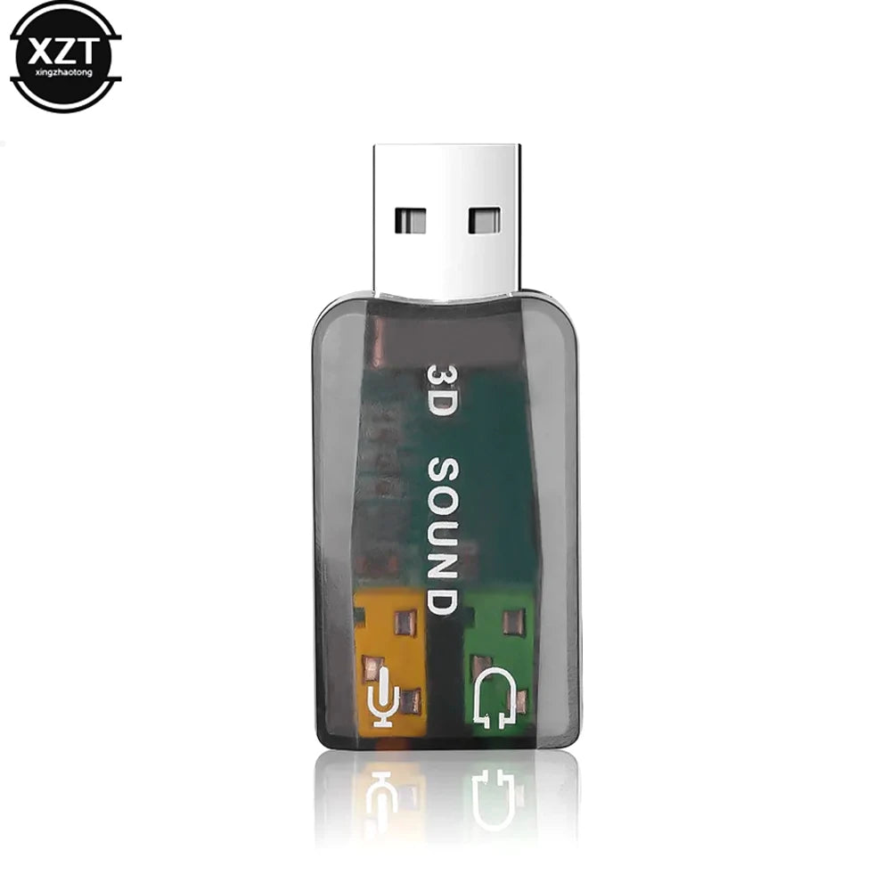 5.1 Sound Channel USB Independent Sound Card Jack Stereo Headset 3d Sound Card Audio Adapter New Speaker Interface For Laptop Imagen secundaria del producto