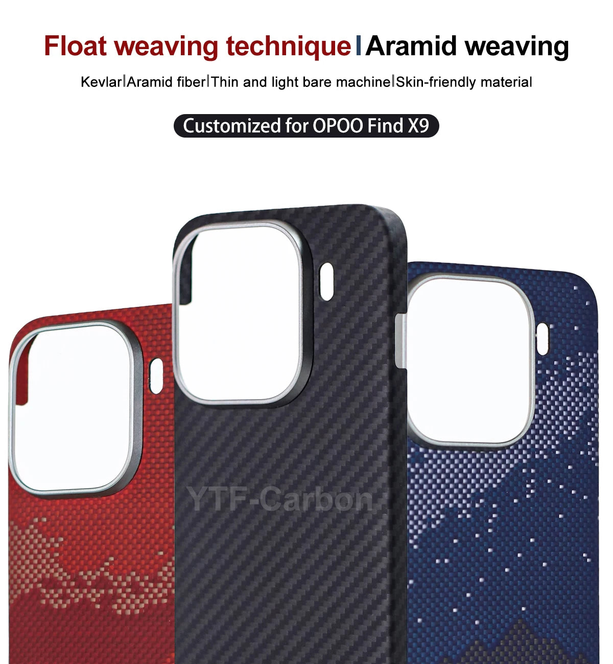 YTF-Carbon For Oppo X9 Pro Aramid Carbon Fiber Cover For Magsafe Find X9/X9s pro/X9 Ultra Cover Mobile Phone Accessories
