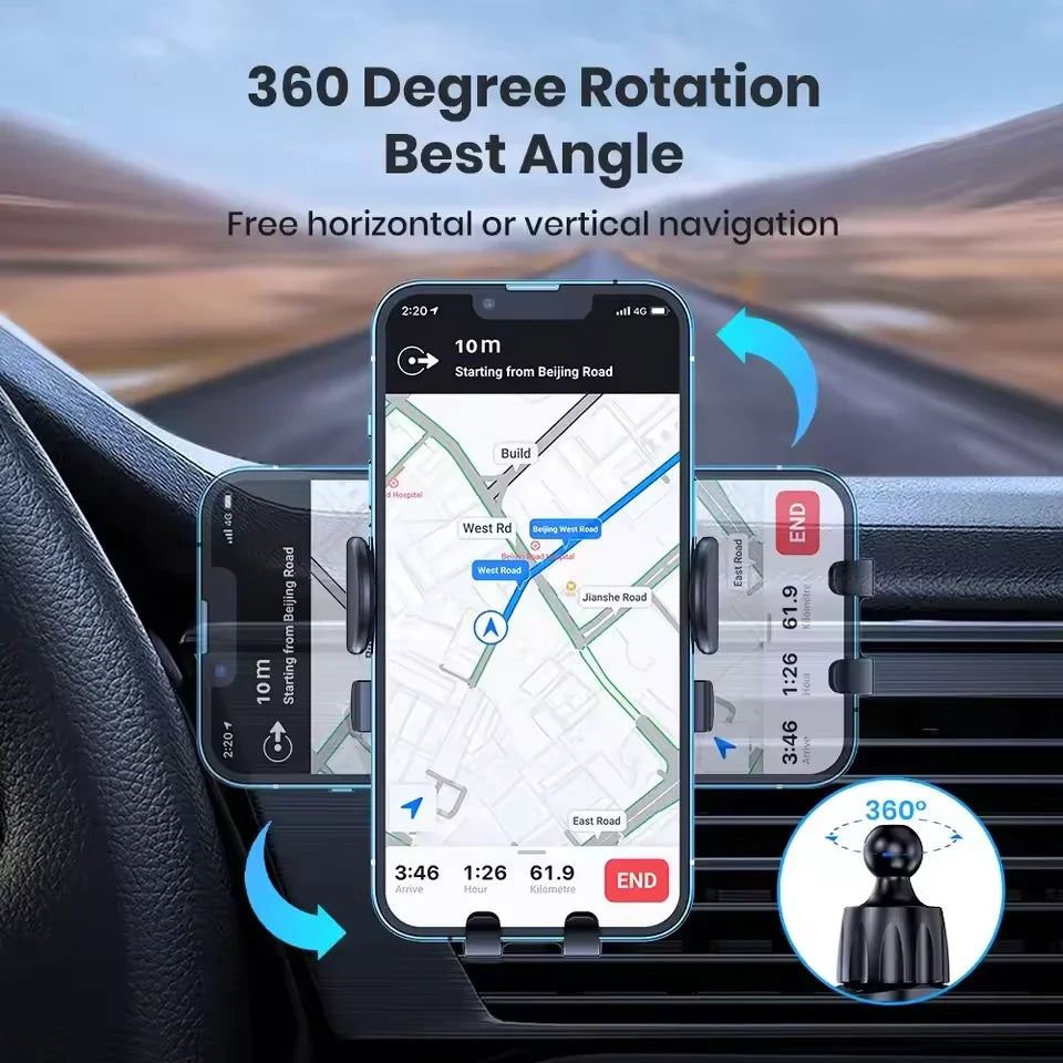NEW Car Phone Holder Air Outlet Gravity Sensor Triangle Mount Simplicity Design Frosted Surface for Vehicle Dashboard