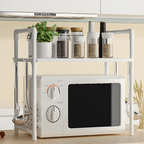 1pc Microwave Oven Storage Rack, Space-saving Countertop Kitchen Utensils Tableware Organizer, Kitchen Accessories Plastic Shelf