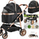 360° High Wheels Transport Foldable Cat Pet Stroller 2in1 Dog Buggy Stroller Dog Box Can Be Attached in Car, Max. load 25 kg