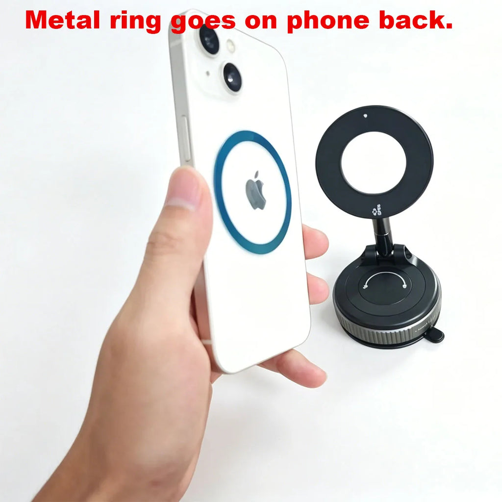 Magnetic Suction Cup Phone Mount for Magsafe 360° Adjustable Magnetic Car Phone Holder Pocket Size Foldable Car Mount