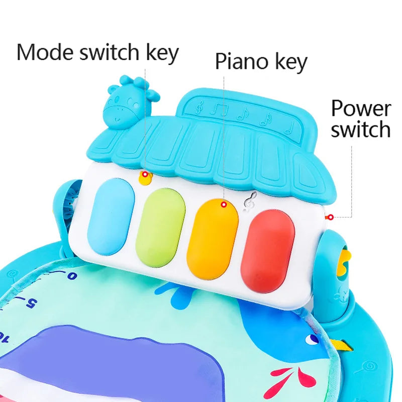 Baby Fitness Stand Music Play Gym Activity Toys Newborn Piano Crawling Blanket Pedal Game Pad Early Education 0-36 Months Gifts Image secondaire du produit