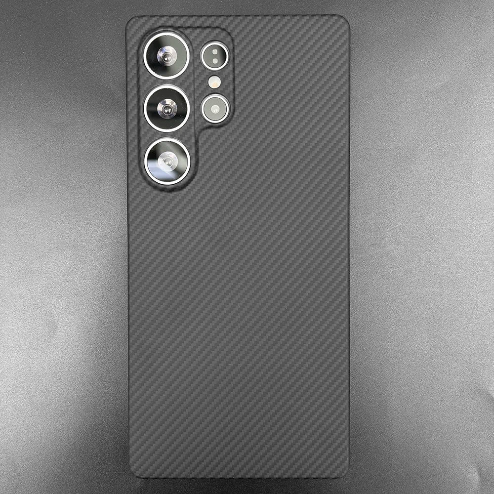 Carbon Fiber Case For Samsung Galaxy S25 Ultra/S25+/S25/S25 Edge Lens Camera Protection Aramid Fiber Cover Lightweight Slim Case