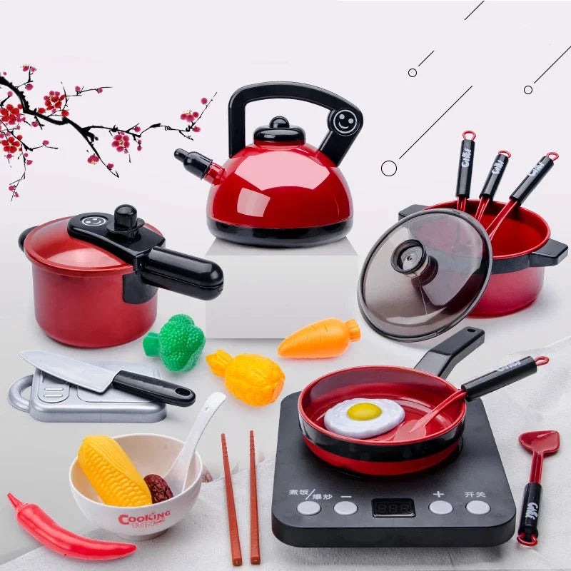 Kitchen Toys Set For Kids Girl Cooking Baby Cutting Fruit Cooking Kitchen Utensils Children's Simulation Education Pretend Play Imagen secundaria del producto
