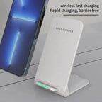 Fast Wireless Charger Stand Pad for iPhone 17 16 15 14 13 Pro Samsung Xiaomi Phone Chargers Induction Fast Charging Dock Station