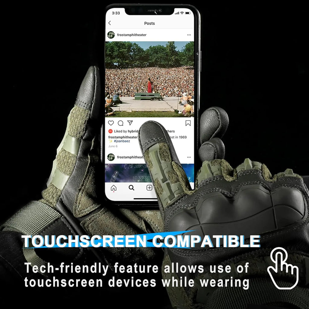 Tactical Full Finger Gloves for Men Ultimate Impact Protection Gloves Non-Slip Riding Shooting Fishing Multi-functional Gloves