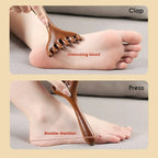 Natural Golden Sandalwood Five-Claw Scalp Massager Gua Sha Tool Back Scratcher Spa Handheld Meridian Massage Comb Hair Care