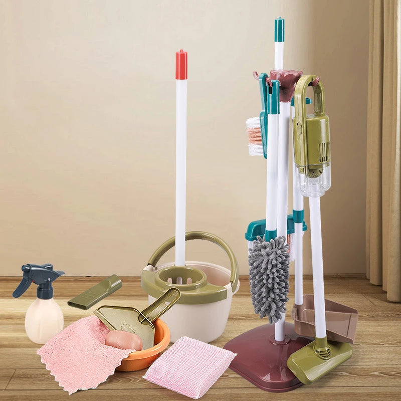 Kids Simulated Life Cleaning Toys Children's Pretend Play Cleaning Set and Sanitation Simulation Broom Vacuum Cleaner Tool Toy Image secondaire du produit