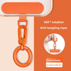 Metal Phone Lanyard Gasket Patch Rotatable Metal Buckle Hanging   Steel Clip Card Cord Tab Mobile Phone Accessories