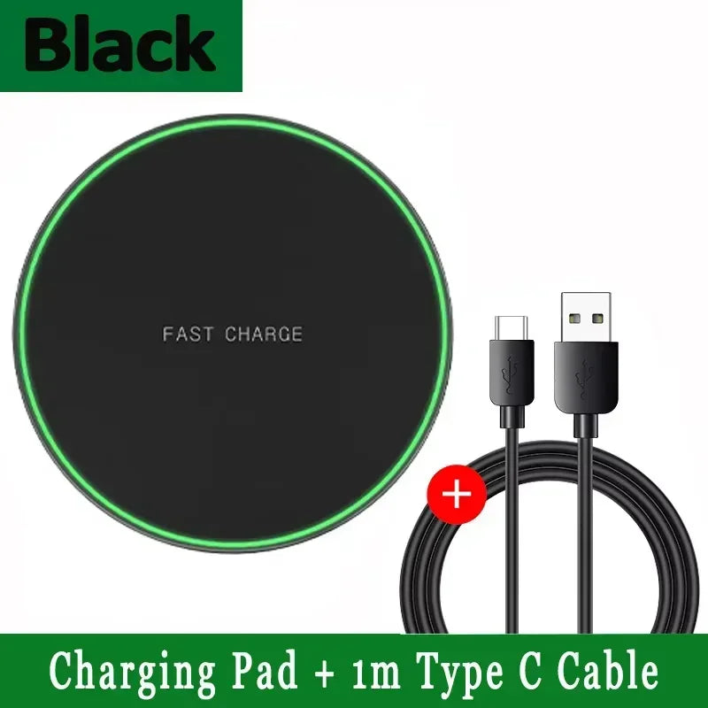 New Wireless Charger For iPhone 17 16 15 14 13 Pro Max Induction Fast Charging Pad Dock Station For Samsung S24 Xiaomi Huawei