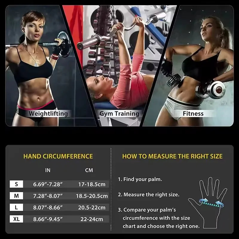 1 Pair Dumbbell Gloves Men Women Weightlifting Crossfit Bodybuilding Workout Sport Gym Training Gloves Non-slip Wrist Protector