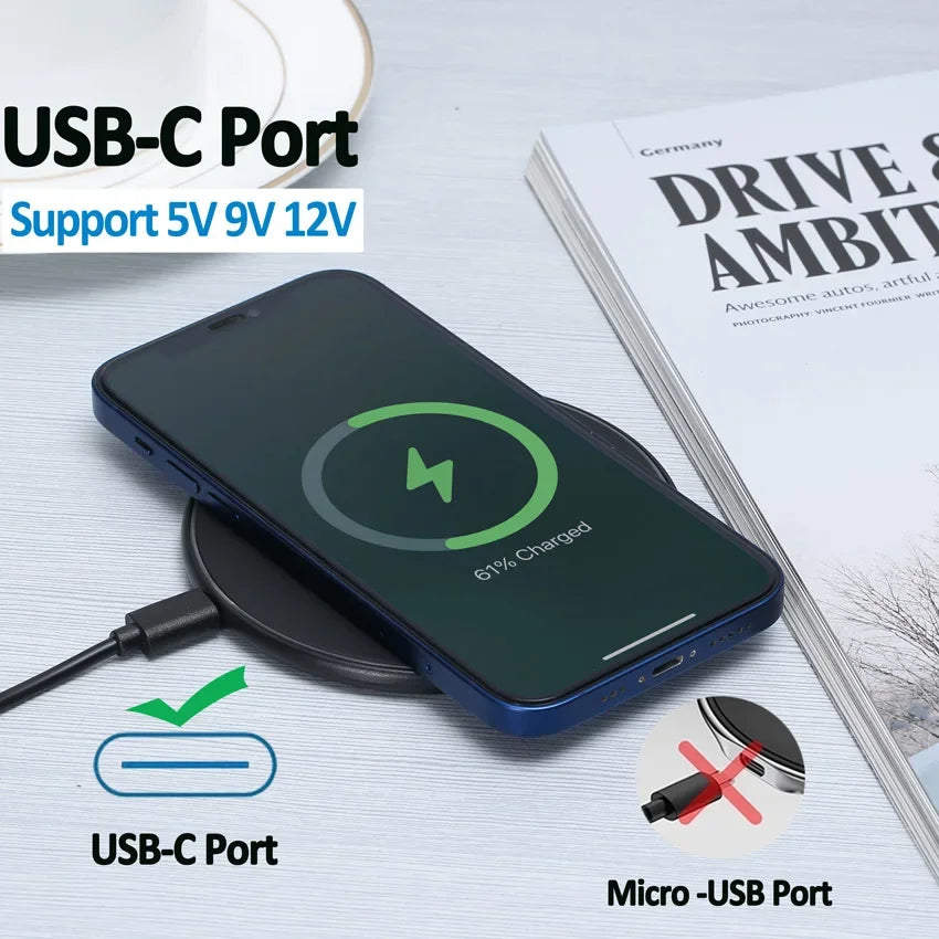 100W Fast Wireless Charger Pad For iPhone 15 14 13 12  X Pro Max 8 Samsung Galaxy S23 Xiaomi Wireless Charging Station Chargers Imagen secundaria del producto