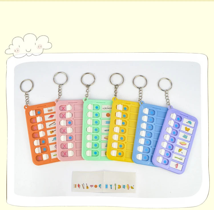 Kids Self-Discipline Checklist Memo Board Portable Keychain Visual Habit Tracker for Children Daily Task